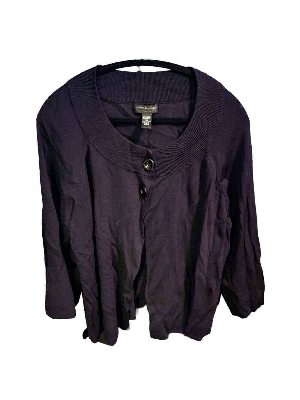 024 EUC 3XL CABLE & GAUGE 3/4 SLEEVE CARDIGAN SWEATER